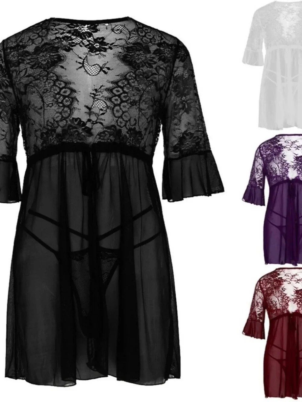 Women's Sexy-Lingerie Babydoll Sleepwear Underwear Lace Dress Nightwear